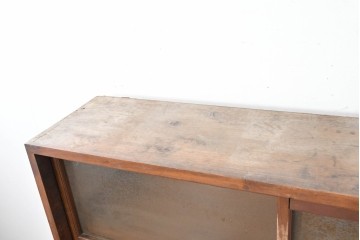 和製アンティーク　やわらかな透け感が魅力の結霜ガラス戸棚　(R-087353)