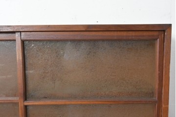 和製アンティーク　やわらかな透け感が魅力の結霜ガラス戸棚　(R-087353)