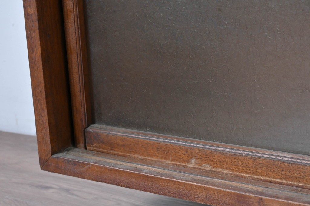 和製アンティーク　やわらかな透け感が魅力の結霜ガラス戸棚　(R-087353)