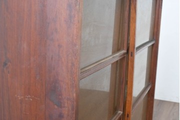 和製アンティーク　やわらかな透け感が魅力の結霜ガラス戸棚　(R-087353)