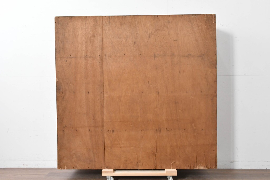 和製アンティーク　やわらかな透け感が魅力の結霜ガラス戸棚　(R-087353)