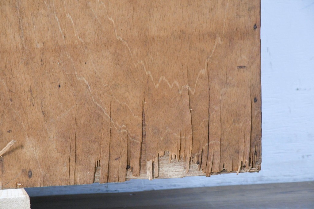 和製アンティーク　やわらかな透け感が魅力の結霜ガラス戸棚　(R-087353)