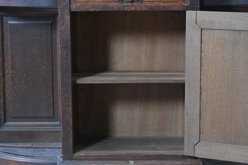 和製アンティーク　上手物!　楢(ナラ)材　彫刻が際立つ古い洋館のホールスタンド　(R-087357)