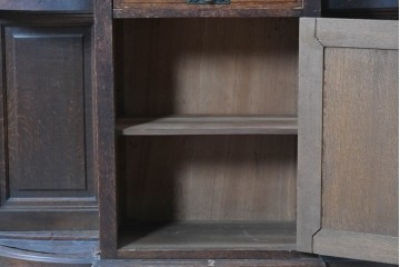 和製アンティーク　上手物!　楢(ナラ)材　彫刻が際立つ古い洋館のホールスタンド　(R-087357)