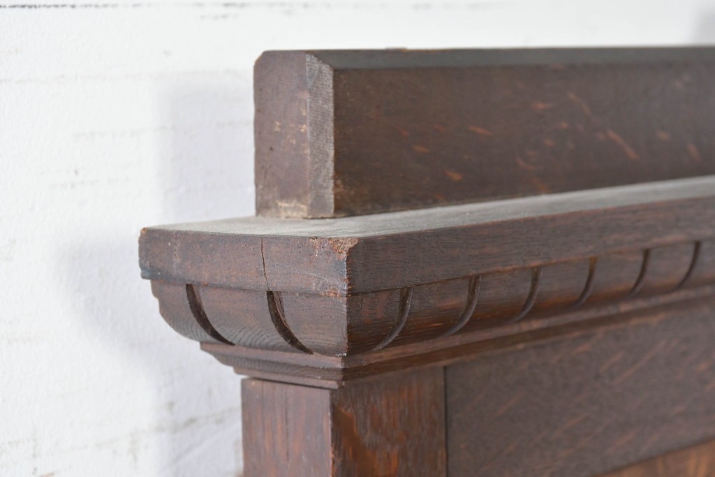 和製アンティーク　上手物!　楢(ナラ)材　彫刻が際立つ古い洋館のホールスタンド　(R-087357)