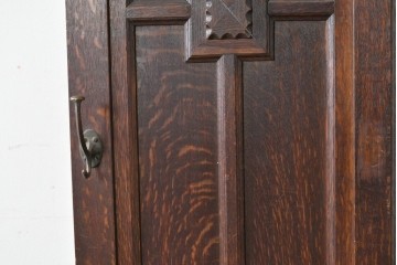 和製アンティーク　上手物!　楢(ナラ)材　彫刻が際立つ古い洋館のホールスタンド　(R-087357)