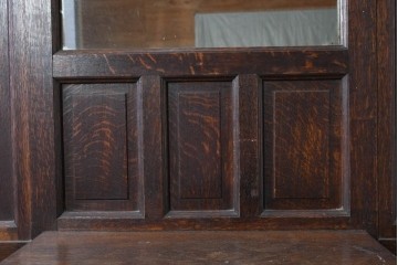 和製アンティーク　上手物!　楢(ナラ)材　彫刻が際立つ古い洋館のホールスタンド　(R-087357)