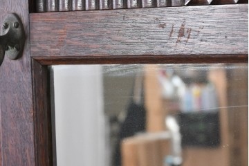 和製アンティーク　上手物!　楢(ナラ)材　彫刻が際立つ古い洋館のホールスタンド　(R-087357)