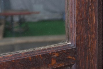 和製アンティーク　上手物!　楢(ナラ)材　彫刻が際立つ古い洋館のホールスタンド　(R-087357)