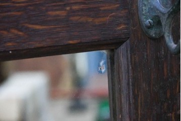 和製アンティーク　上手物!　楢(ナラ)材　彫刻が際立つ古い洋館のホールスタンド　(R-087357)