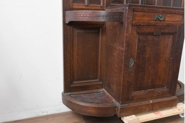 和製アンティーク　上手物!　楢(ナラ)材　彫刻が際立つ古い洋館のホールスタンド　(R-087357)