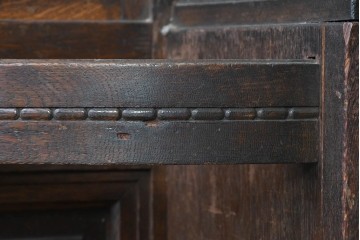 和製アンティーク　上手物!　楢(ナラ)材　彫刻が際立つ古い洋館のホールスタンド　(R-087357)