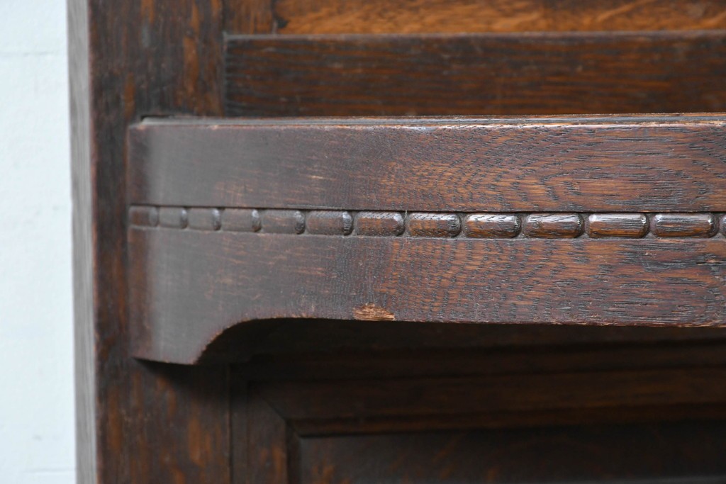 和製アンティーク　上手物!　楢(ナラ)材　彫刻が際立つ古い洋館のホールスタンド　(R-087357)