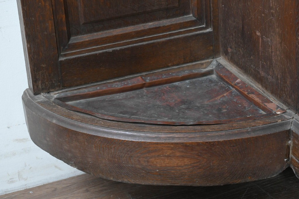 和製アンティーク　上手物!　楢(ナラ)材　彫刻が際立つ古い洋館のホールスタンド　(R-087357)