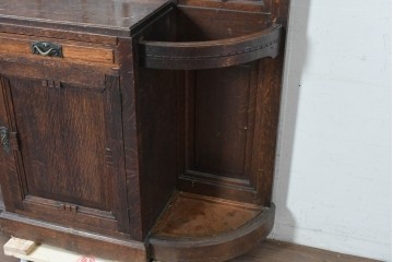 和製アンティーク　上手物!　楢(ナラ)材　彫刻が際立つ古い洋館のホールスタンド　(R-087357)