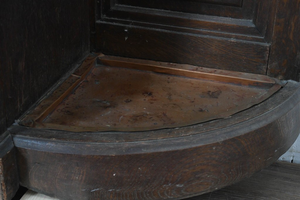 和製アンティーク　上手物!　楢(ナラ)材　彫刻が際立つ古い洋館のホールスタンド　(R-087357)