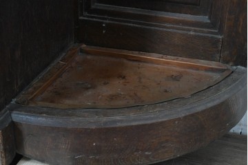 和製アンティーク　上手物!　楢(ナラ)材　彫刻が際立つ古い洋館のホールスタンド　(R-087357)