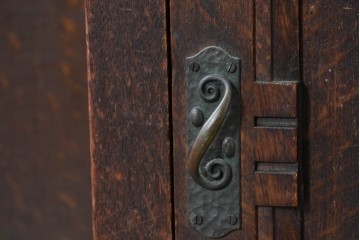 和製アンティーク　上手物!　楢(ナラ)材　彫刻が際立つ古い洋館のホールスタンド　(R-087357)