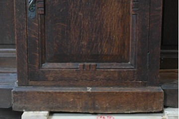 和製アンティーク　上手物!　楢(ナラ)材　彫刻が際立つ古い洋館のホールスタンド　(R-087357)