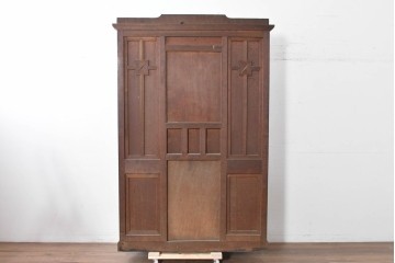 和製アンティーク　上手物!　楢(ナラ)材　彫刻が際立つ古い洋館のホールスタンド　(R-087357)