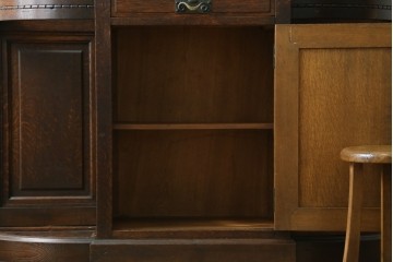和製アンティーク　上手物!　楢(ナラ)材　彫刻が際立つ古い洋館のホールスタンド　(R-087357)