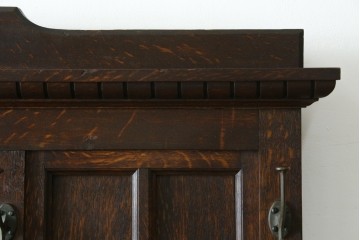 和製アンティーク　上手物!　楢(ナラ)材　彫刻が際立つ古い洋館のホールスタンド　(R-087357)