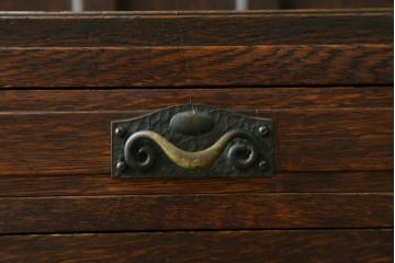 和製アンティーク　上手物!　楢(ナラ)材　彫刻が際立つ古い洋館のホールスタンド　(R-087357)