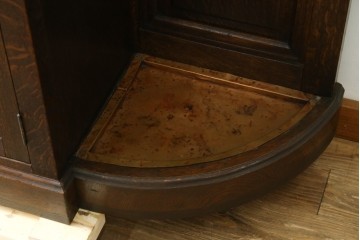 和製アンティーク　上手物!　楢(ナラ)材　彫刻が際立つ古い洋館のホールスタンド　(R-087357)