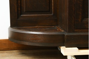 和製アンティーク　上手物!　楢(ナラ)材　彫刻が際立つ古い洋館のホールスタンド　(R-087357)