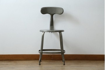 中古　美品　フランス　オールスチール製　Whale Tail(ホエールテイル・チェア)　工業用チェアの名作!　Nicolle Chair(ニコルチェア)　定価約6万円　(R-087359)
