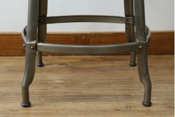 中古　美品　フランス　オールスチール製　Whale Tail(ホエールテイル・チェア)　工業用チェアの名作!　Nicolle Chair(ニコルチェア)　定価約6万円　(R-087359)