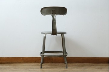 中古　美品　フランス　オールスチール製　Whale Tail(ホエールテイル・チェア)　工業用チェアの名作!　Nicolle Chair(ニコルチェア)　定価約6万円　(R-087359)