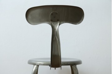 中古　美品　フランス　オールスチール製　Whale Tail(ホエールテイル・チェア)　工業用チェアの名作!　Nicolle Chair(ニコルチェア)　定価約6万円　(R-087359)