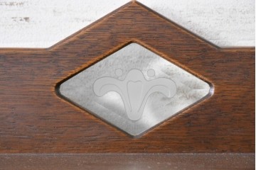 中古　美品　希少な廃番品　三越家具(現カントリーハウス)　Brugge(ブルージュ)　優美な装飾のミラー付きキャビネット　(R-087360)