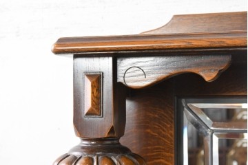 中古　美品　希少な廃番品　三越家具(現カントリーハウス)　Brugge(ブルージュ)　優美な装飾のミラー付きキャビネット　(R-087360)