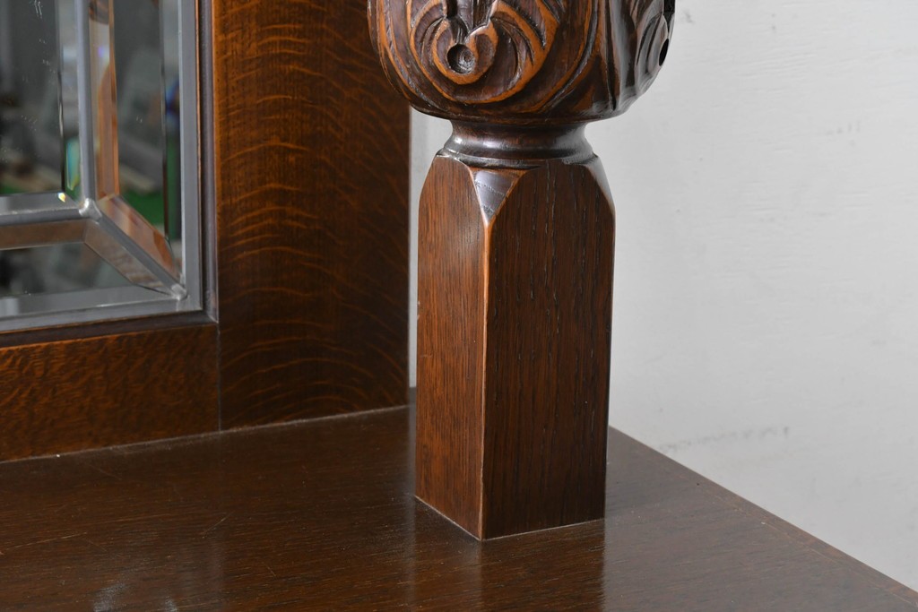 中古　美品　希少な廃番品　三越家具(現カントリーハウス)　Brugge(ブルージュ)　優美な装飾のミラー付きキャビネット　(R-087360)