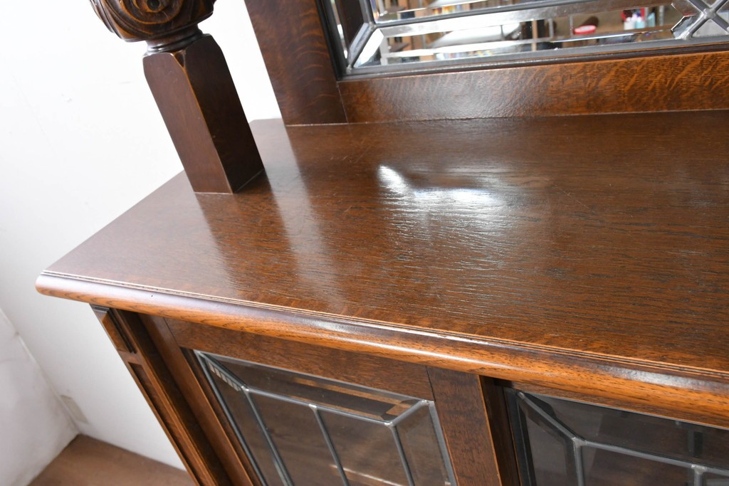 中古　美品　希少な廃番品　三越家具(現カントリーハウス)　Brugge(ブルージュ)　優美な装飾のミラー付きキャビネット　(R-087360)