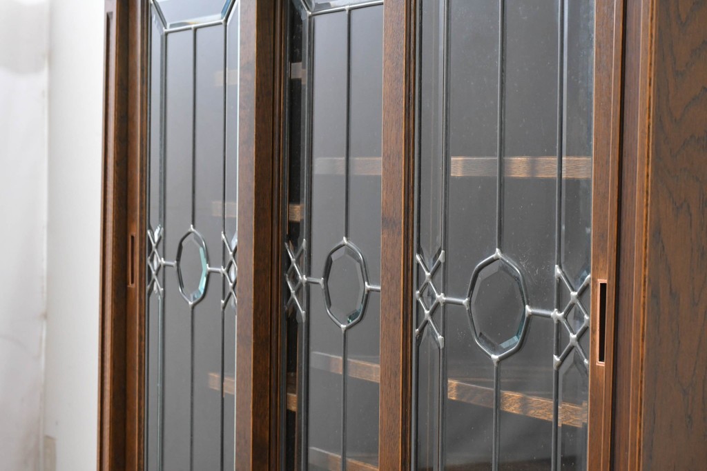 中古　美品　希少な廃番品　三越家具(現カントリーハウス)　Brugge(ブルージュ)　優美な装飾のミラー付きキャビネット　(R-087360)