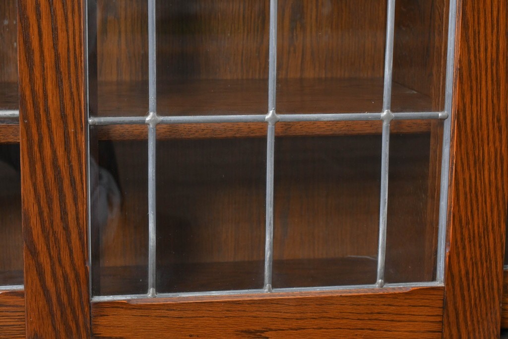 中古　希少な廃番品　三越家具(現カントリーハウス)　Brugge(ブルージュ)　ステンドグラス入り扉のサイドボード　(R-087361)