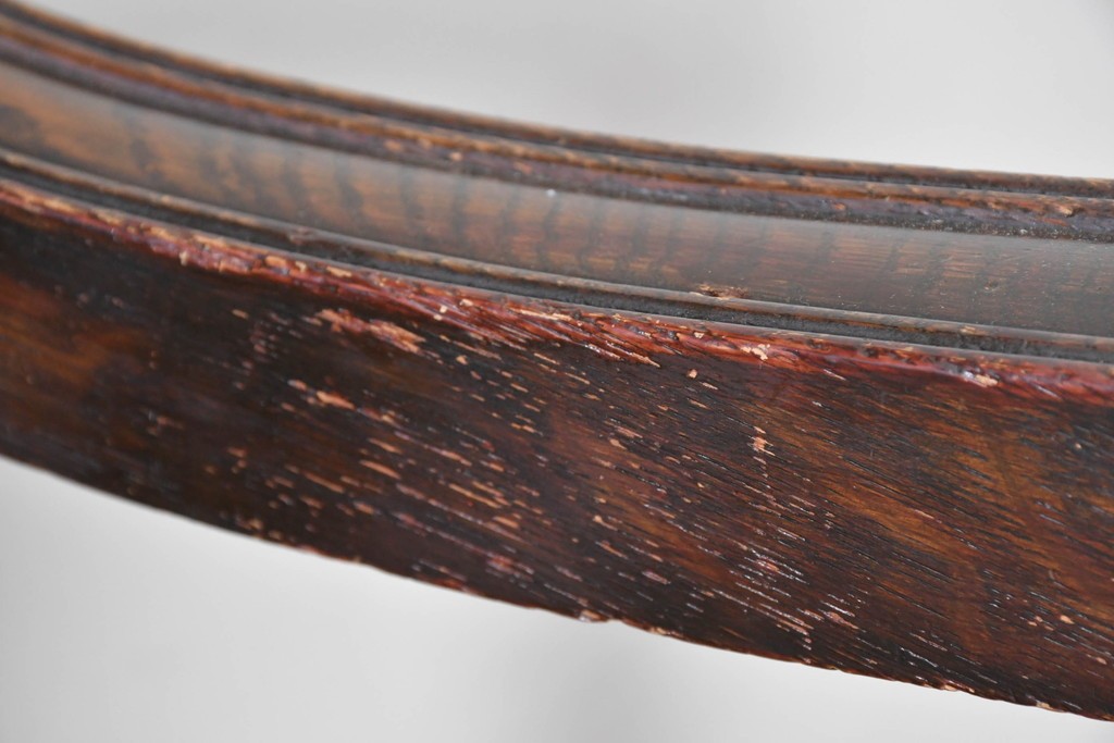 イギリスアンティーク　オーク材　クラシカルで重厚感のある収納付きモンクスベンチ　(R-087363)