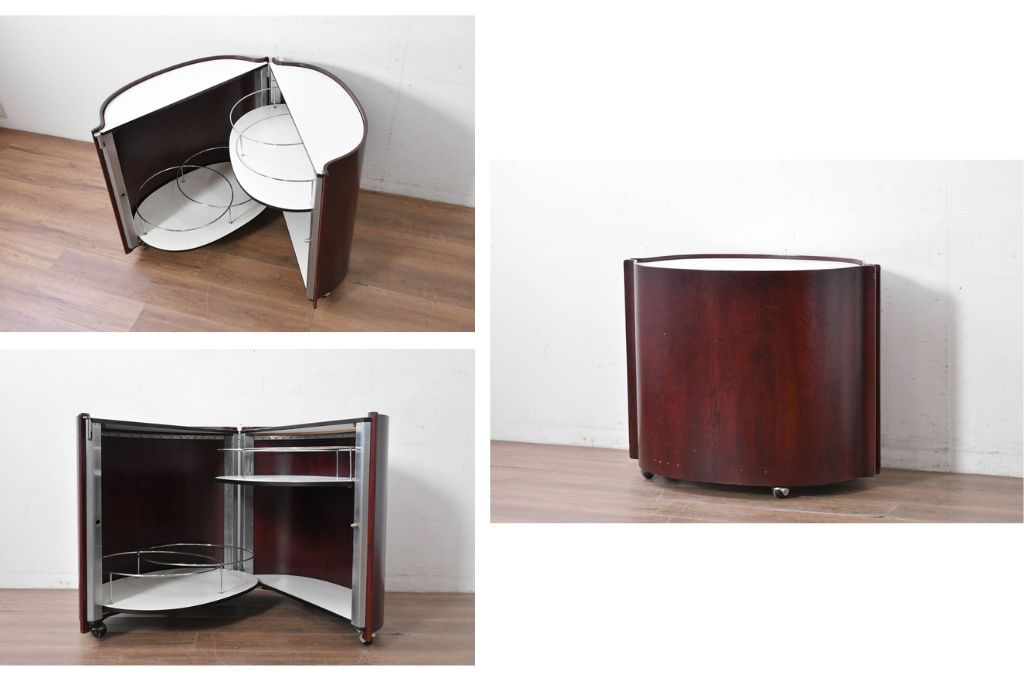 イタリアアンティーク　Tecno(テクノ)社　Eugenio Gerli(エウジェニオ・ジェルリ)デザイン　「Jamaica」　B106　ユニークなフォルムのバーキャビネット　(R-087365)