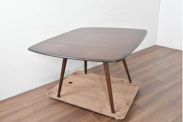 中古　美品　ERCOL(アーコール)　希少なスクエアモデルのドロップリーフテーブル　(R-087370)