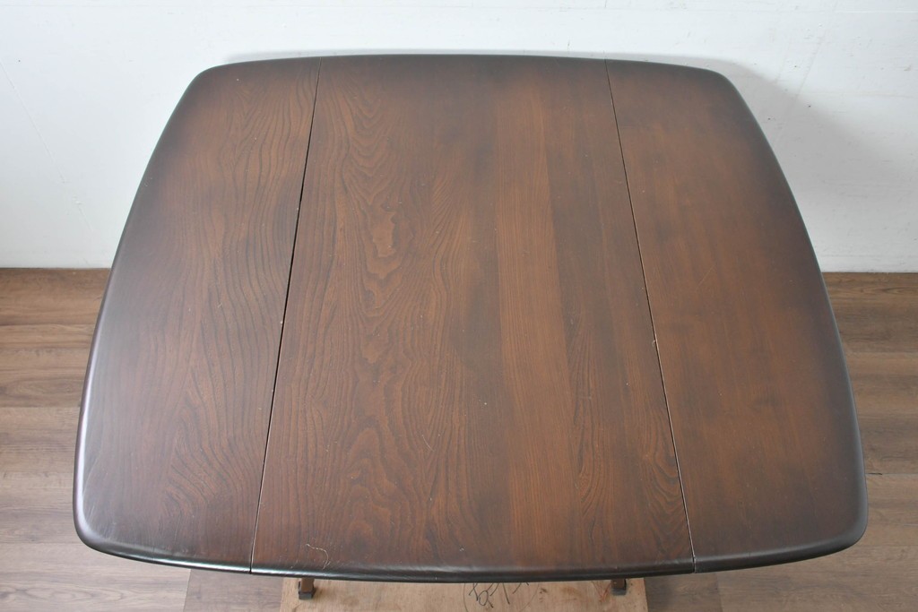 中古　美品　ERCOL(アーコール)　希少なスクエアモデルのドロップリーフテーブル　(R-087370)