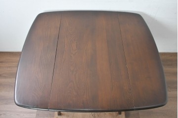 中古　美品　ERCOL(アーコール)　希少なスクエアモデルのドロップリーフテーブル　(R-087370)