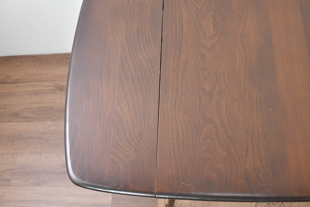 中古　美品　ERCOL(アーコール)　希少なスクエアモデルのドロップリーフテーブル　(R-087370)