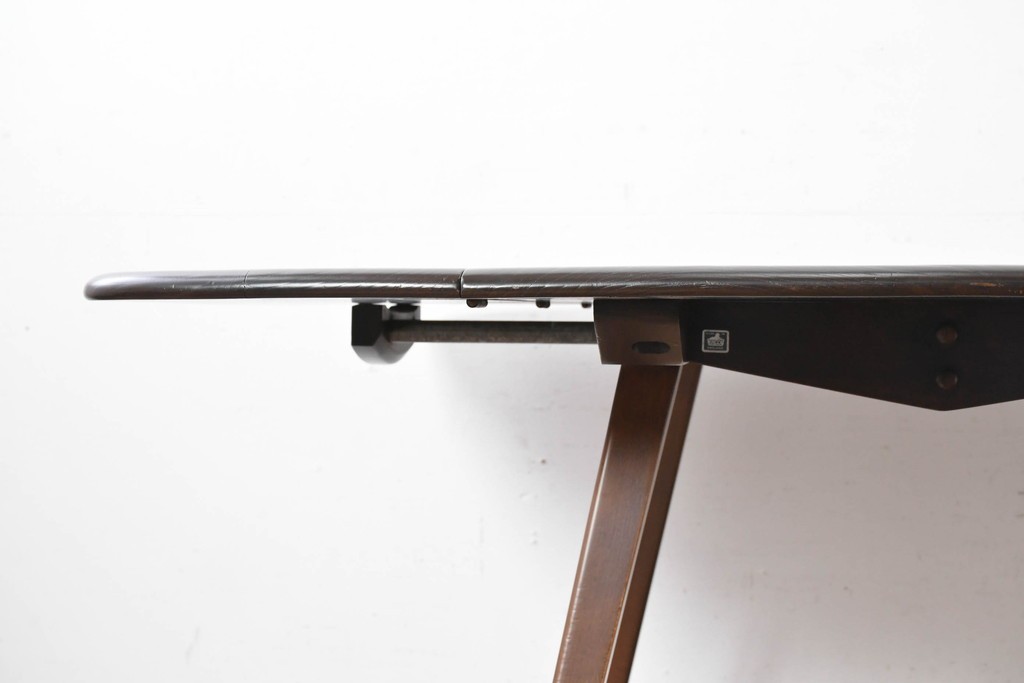 中古　美品　ERCOL(アーコール)　希少なスクエアモデルのドロップリーフテーブル　(R-087370)