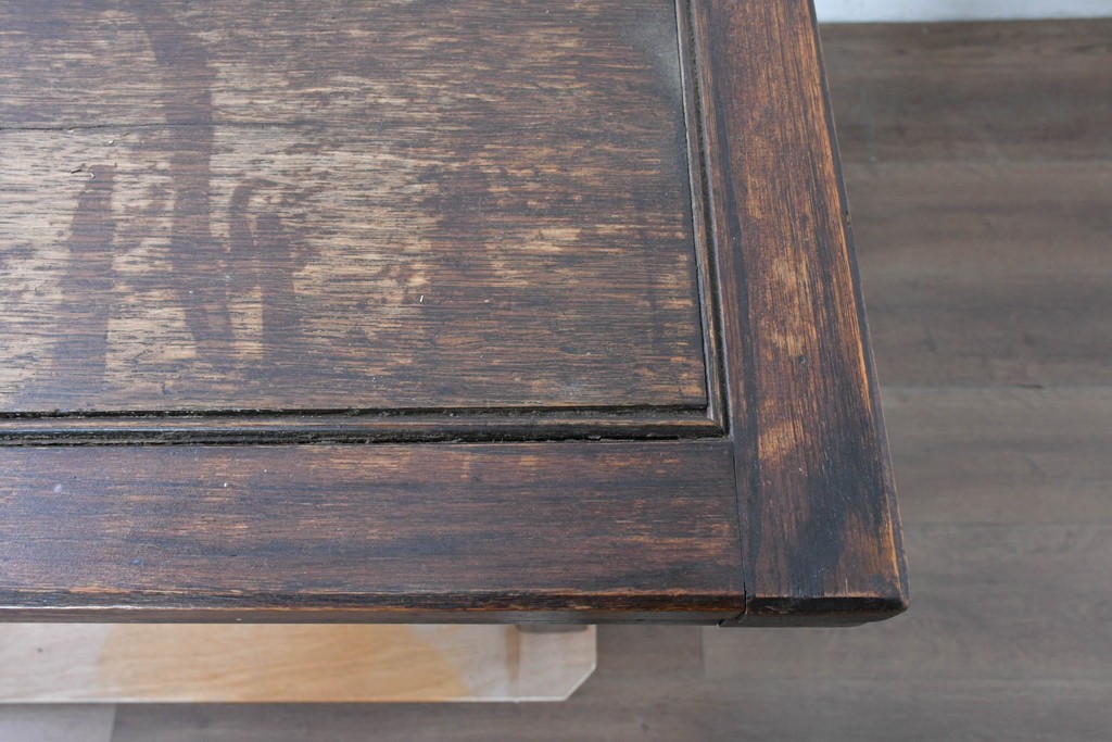 イギリスアンティーク　オーク材　大振りサイズのドローリーフテーブル　(R-087371)