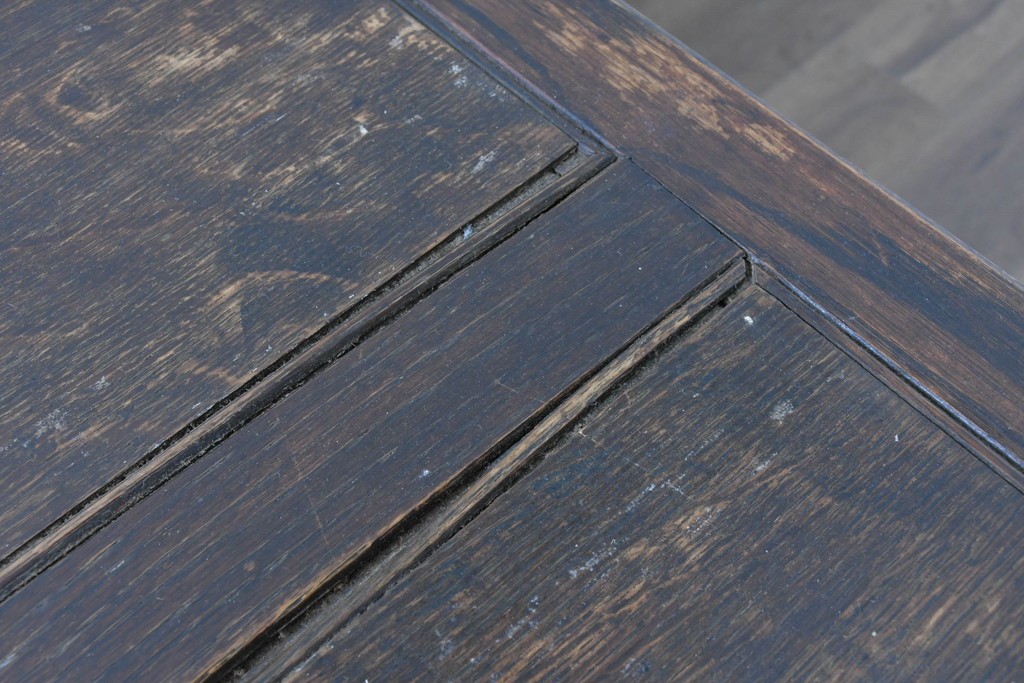 イギリスアンティーク　オーク材　大振りサイズのドローリーフテーブル　(R-087371)