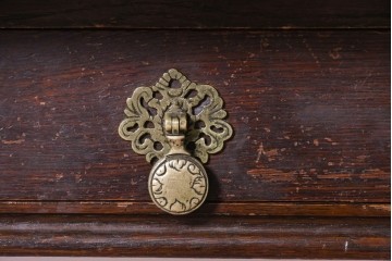 イギリスアンティーク　オーク材　大振りサイズのドローリーフテーブル　(R-087371)