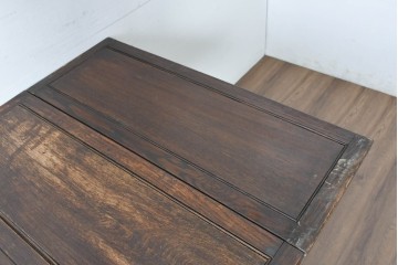 イギリスアンティーク　オーク材　大振りサイズのドローリーフテーブル　(R-087371)